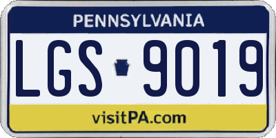 PA license plate LGS9019