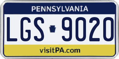 PA license plate LGS9020