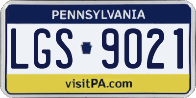 PA license plate LGS9021