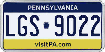 PA license plate LGS9022