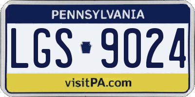 PA license plate LGS9024