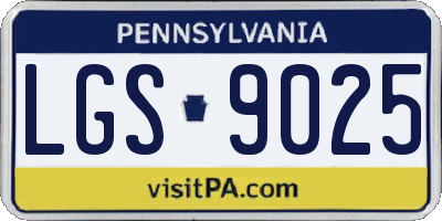 PA license plate LGS9025