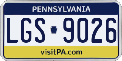 PA license plate LGS9026