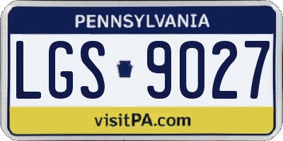 PA license plate LGS9027