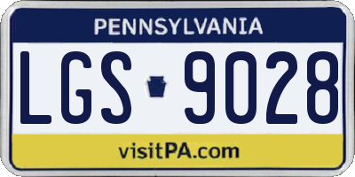 PA license plate LGS9028