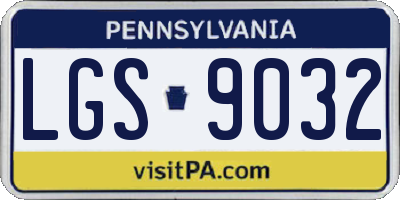 PA license plate LGS9032