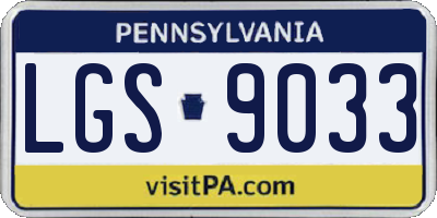 PA license plate LGS9033