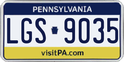 PA license plate LGS9035