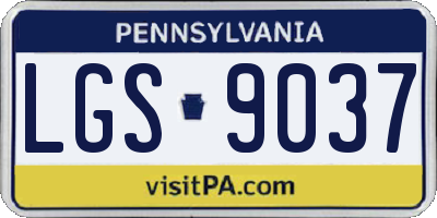 PA license plate LGS9037