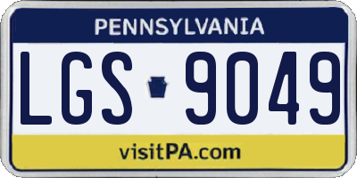 PA license plate LGS9049