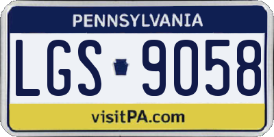 PA license plate LGS9058