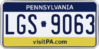 PA license plate LGS9063
