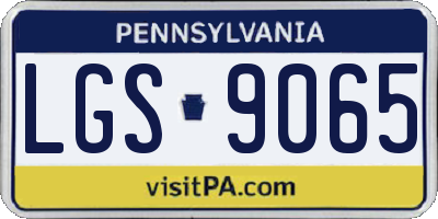 PA license plate LGS9065