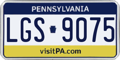 PA license plate LGS9075
