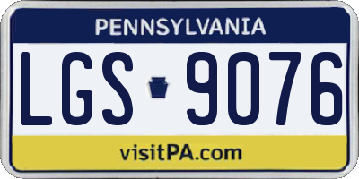 PA license plate LGS9076