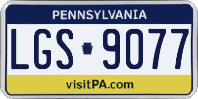 PA license plate LGS9077