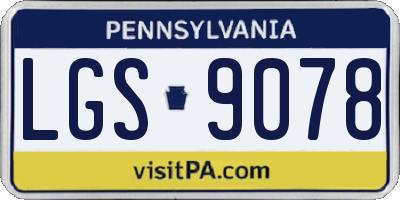 PA license plate LGS9078