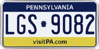 PA license plate LGS9082