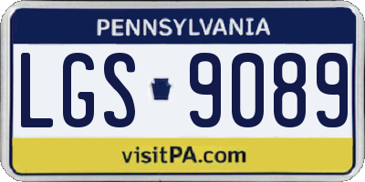 PA license plate LGS9089