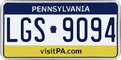 PA license plate LGS9094