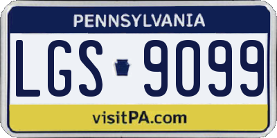 PA license plate LGS9099