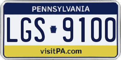 PA license plate LGS9100