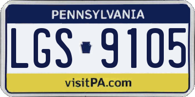 PA license plate LGS9105