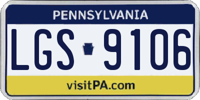 PA license plate LGS9106