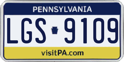PA license plate LGS9109