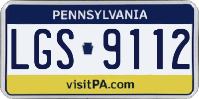 PA license plate LGS9112