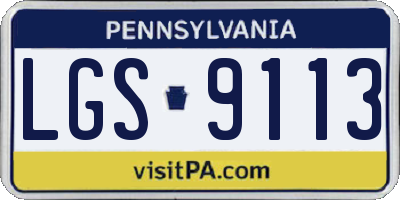 PA license plate LGS9113