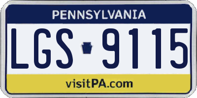 PA license plate LGS9115