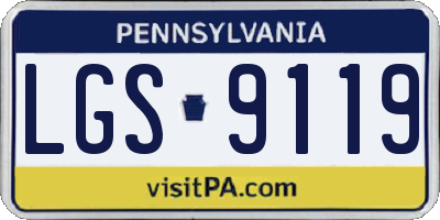 PA license plate LGS9119