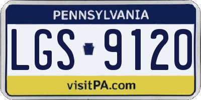 PA license plate LGS9120