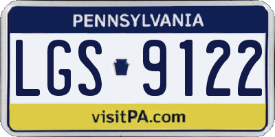 PA license plate LGS9122