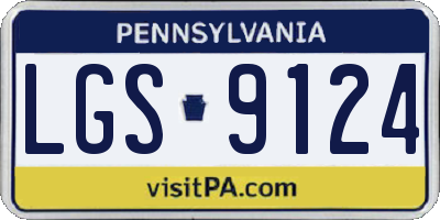PA license plate LGS9124