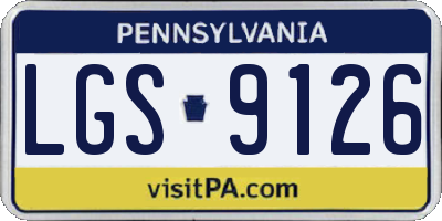 PA license plate LGS9126