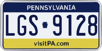 PA license plate LGS9128