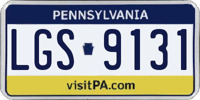 PA license plate LGS9131