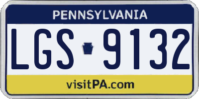 PA license plate LGS9132