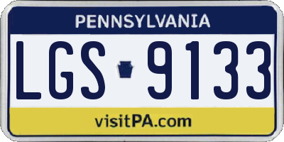 PA license plate LGS9133