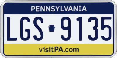 PA license plate LGS9135