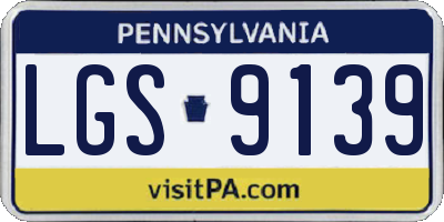 PA license plate LGS9139