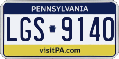 PA license plate LGS9140