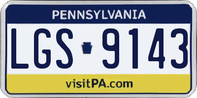 PA license plate LGS9143
