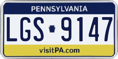 PA license plate LGS9147