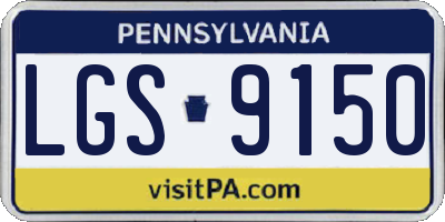 PA license plate LGS9150