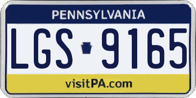PA license plate LGS9165