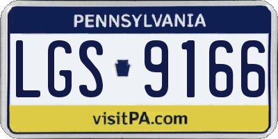 PA license plate LGS9166