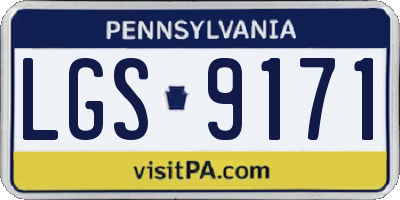 PA license plate LGS9171